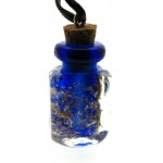 Lachrymatory Style Navy Glass Bottle Pendant